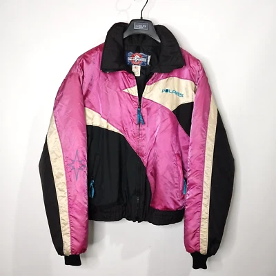 Vintage Polaris Snowmobile Racing Jacket Purple Thermoloft Made in USA Men's XL - Image 1 of 4