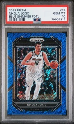 2022 Panini Prizm 39 Nikola Jokic FOTL Blue Shimmer Prizm #'d 31/35 PSA 10 Pop 6 - Imagem 1 de 4
