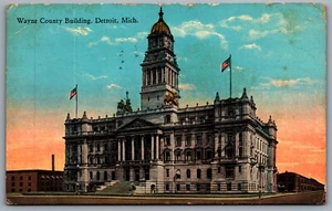 Postcard Detroit MI c1916 Wayne County Building  - Picture 1 of 2