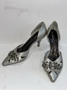 Matisse Women’s Silver Heels Shoes Size 7.5 Metal Embellished - Picture 1 of 9