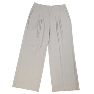 Abercrombie & Fitch Pleated Front Wide Leg Pants Slacks Beige 32L Womens - Picture 1 of 7