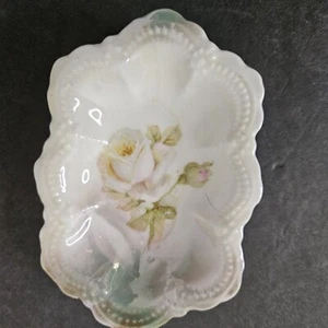 Leuchtenburg Germany Mini Dishes Pink Rose 3.5" Long Vintage - Picture 1 of 3