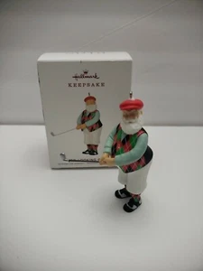 Gut aussehender Golfer Santa Golf 2019 Hallmark Ornament - Bild 1 von 10