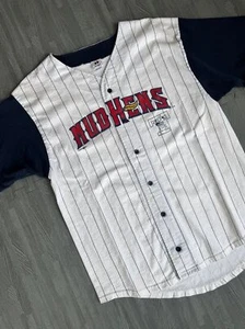Camiseta deportiva de béisbol de ligas menores Y2K Toledo Mudhens rara blanca adulto grande - Imagen 1 de 6
