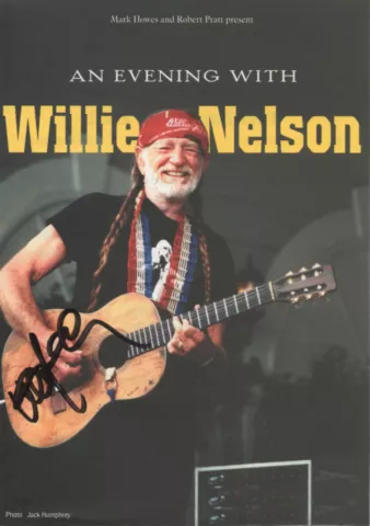 WILLIE NELSON Signed 8X6 Flyer BLUE EYES CRYING IN THE RAIN COA Cover