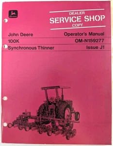 VTG John Deere 100K Synchronous Thinner Operators Manual Dealer Copy 1970s Farm - Picture 1 of 2