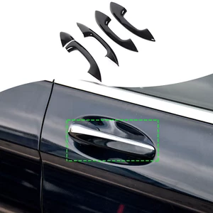 Black Exterior Door Handle Cover Trim For Benz C-Class W205 15-18 GLC X253 15-21 - Picture 1 of 7
