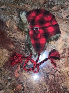 American eagle  Trapper Hat Faux Fur Plaid  Red bottle opener - Picture 1 of 5