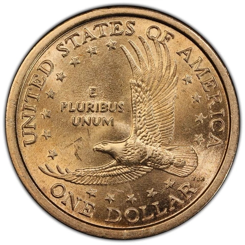 2000 P Sacagawea Dollar PCGS AU58 Wounded Eagle Error Variety FS-901 Speared Cover