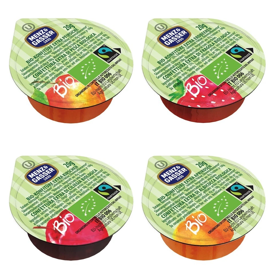 BIO CONFETTURA ASSORTITA COLAZIONE MONOPORZIONE Menz & Gasser-0615