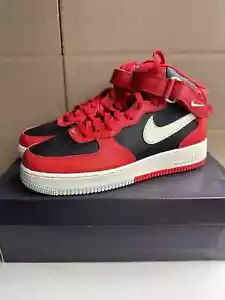 Nike Men's Air Force 1 Mid '07 LV8 Black/Red Casual Shoes DZ2554-001 - Picture 1 of 5