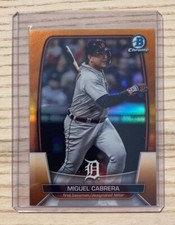Miguel Cabrera 2023 Bowman Chrome 24/25 Orange JERSEY NUMBER LAST SEASON!