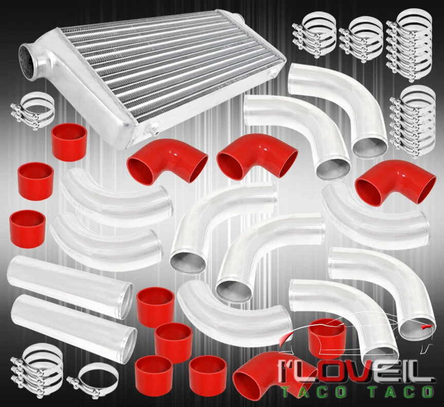 31" X 11.5" X 3"Aluminum Intercooler+3.0" Diy Piping Kit+3Ply Couplers Set - Image 1 of 3