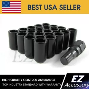 16 Pc Set Tuner Lug Nuts ¦ 12x1.5 ¦ Black ¦ Dodge Ford T-Bird Focus - Picture 1 of 3
