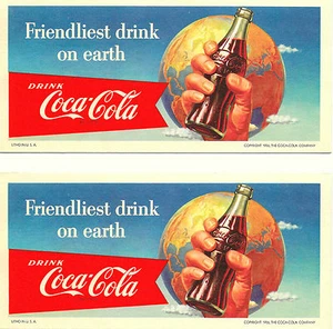 2 1956 Coke Coca-Cola Friendliest Drink On Earth Advertising Ink Blotter Unused - Picture 1 of 2