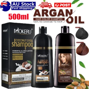 Mokeru Instant Hair Color Dye Shampoo Essence Coloring Natural Coconut/Argan Oil - Picture 1 of 16