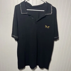 Robin’s Jean XXL Black Collard Shirt Polo Black Studded Collar Sleeves - Picture 1 of 12