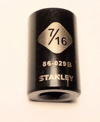 Enchufe Estándar Stanley 7/16" x 1/4" 86-029B Negro Cromo 6 Pt Envío Gratis Foto 1 de 3