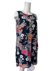 NEXT PETITE Dress Size Medium 14P Navy Mix Pockets Tunic Shift Womens EU42 - Picture 1 of 8