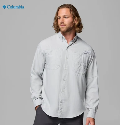 Columbia PFG Tamiami Long Sleeve Gray Fishing Shirt Men's Size M NWT New - Image 1 of 4