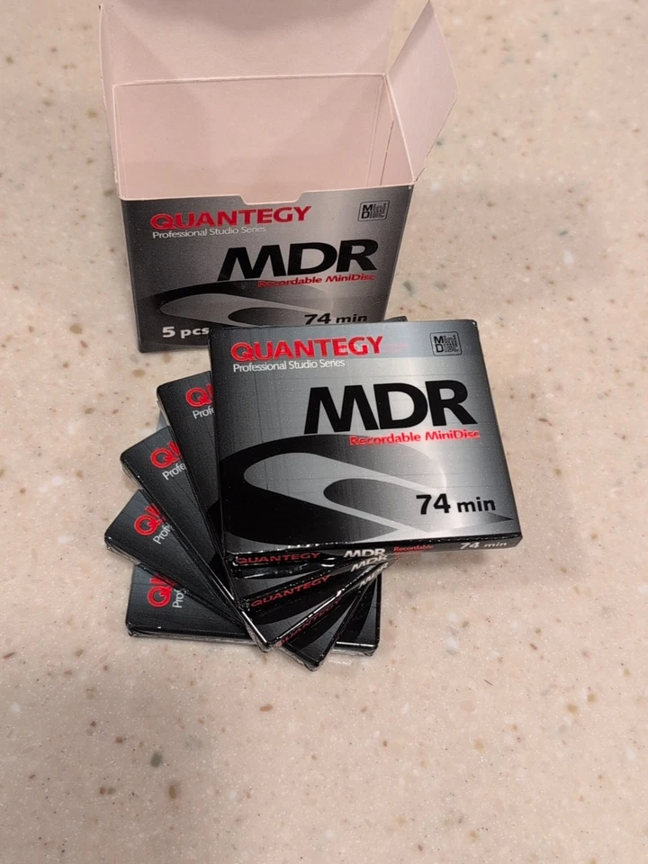 Lot of 5 Quantegy MDR 74min Professional Studio Series Recordable MiniDiscs NEW - Image 1 of 1
