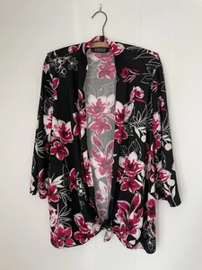 Kasper Damen Top Strickjacke, Gr. XL rosa weiß schwarz - Bild 1 von 3