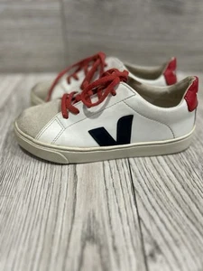 VEJA Esplar Shoes Kids US 1 White Red Blue Lace Up Sneakers - Picture 1 of 12