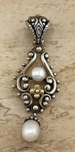 BARBARA BIXBY Sterling silver Pearl Pendant W/ 18K Accents - Picture 1 of 3