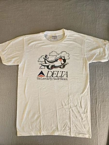 Camiseta De Colección Delta Airlines "We Love To Fly And It Shows" Punto Único Talla M - Imagen 1 de 8