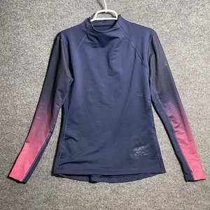 Nike Pro Hyperwarm Shirt Women’s Sz XL Long Sleeve Mock Neck Blue Ombre - Picture 1 of 13