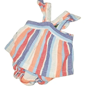 Katze und Jack Baby Mädchen Kleid Bluse Set Baumwolle Gaze gestreift Sommer Outfit 6 9M - Bild 1 von 14