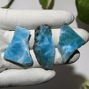 Ocean Dreams ~ 3 piezas losas de cristal gema pulida de alta calidad natural dominicana Larimar - Imagen 1 de 12