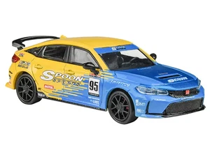 2023 Honda Civic Type R FL5 #95 "Spoon Sports Livery" Blue and Yellow 1/64 Dieca - Picture 1 of 4