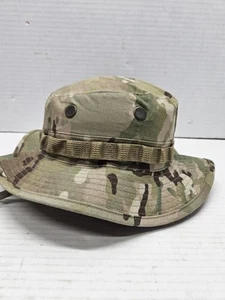 MultiCam Type II Camo Hot Weather Sun Chin Cord Boonie Bucket Hat Size 7 - Photo 1/6