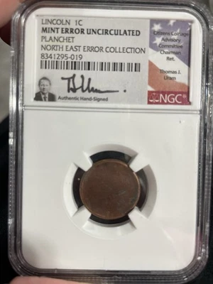 Lincoln 1c Mint Error Planchet North East Error Collection - Image 1 of 2