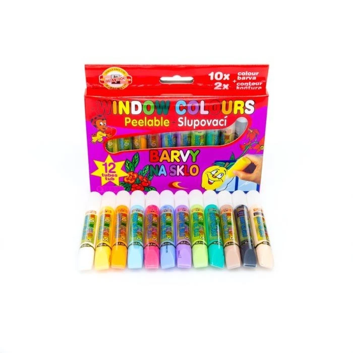 KOH I NOOR Set Of Windows Colours 12X10ml Koh-I-Noor CHILDS WINDOW PAINTS