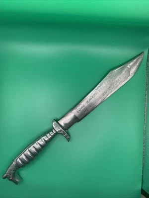 Винтажный Мексиканский сувенирный нож-бабочка 14 дюймов с алюминиевой ручкой - Изображение 1 из 2