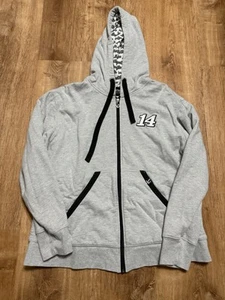 Nascar Hoodie Womens L Gray Fleece Tony Stewart Speed Diva Sweatshirt Y2K - Picture 1 of 8