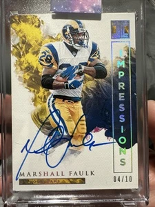 2019 Panini Impeccable - Impressions Marshall Faulk (AU, 04/10) - Picture 1 of 8