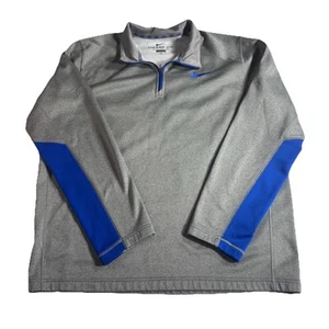 Nike Long Sleeve 1/4 Zip Gray Blue Pullover Men’s Large Therma Fit Golf - Picture 1 of 7