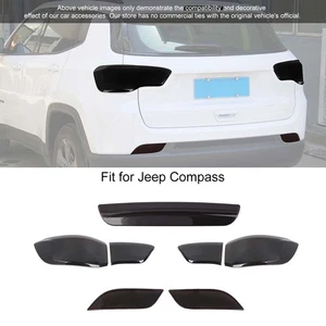 Smoked Rear Taillight Fog 3rd Third Brake Light Cover for Jeep Compass 2017-2020 - Foto 1 di 34
