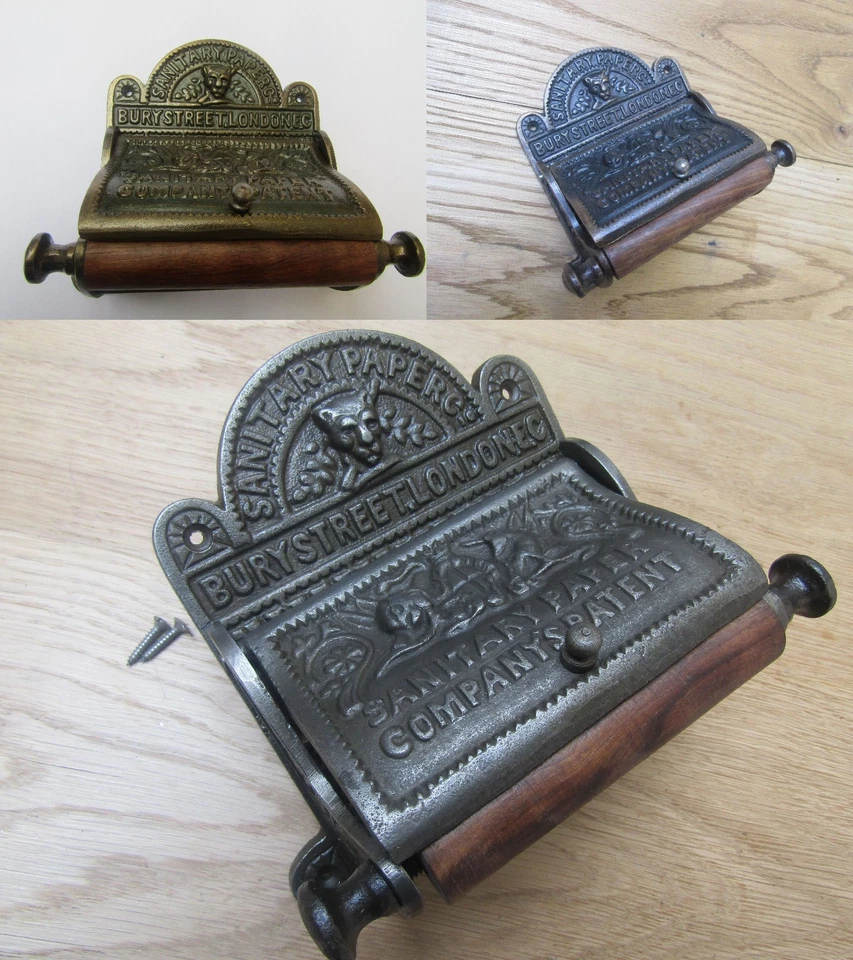 IRONMONGERYWORLD Vintage Antique Rustic old Period bathroom Wc Washroom Toilet Roll Holder Ornate