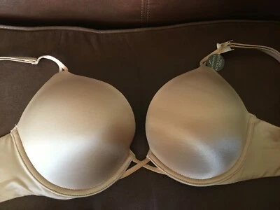 VICTORIA SECRET BOMBSHELL BRA ADD 2 CUP PLUNGE Super Push UP NEW Shine Strap - Image 1 of 4