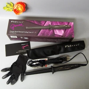 FHI Heat Glamour Ceramic Round Textured Curling Cone 1/2" - 1" FREE SHIPPING - Picture 1 of 6