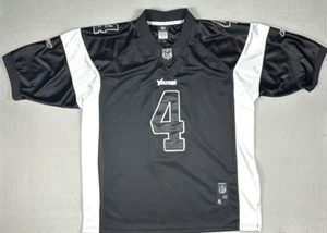 Minnesota Vikings Brett Favre #4 Black Out Style Jersey Alternate Sz 48 Reebok - Picture 1 of 17