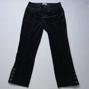 The Essential Slim By Anthropologie Womens Size 0 Black Velvet Ankle Pants - Picture 1 of 13