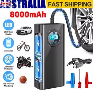 Portable Tyre Electric Pump Rechargeable Car Bike Air Tire Inflator Cordless AUS - Picture 1 of 15