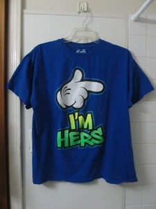 I'AM Hers Men's Funny T-Shirt Blue Sz XL - Picture 1 of 3