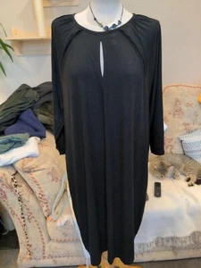 Isabella Oliver Black Maternity Size 4/UK 14 Stretchy Jersey 3/4 sleeve dress. - Picture 1 of 7