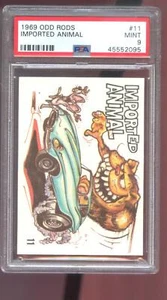 1969 Donruss Odd Rods #11 Imported Animal PSA 9 Graded Sticker Card Odd Rod MINT - Picture 1 of 2